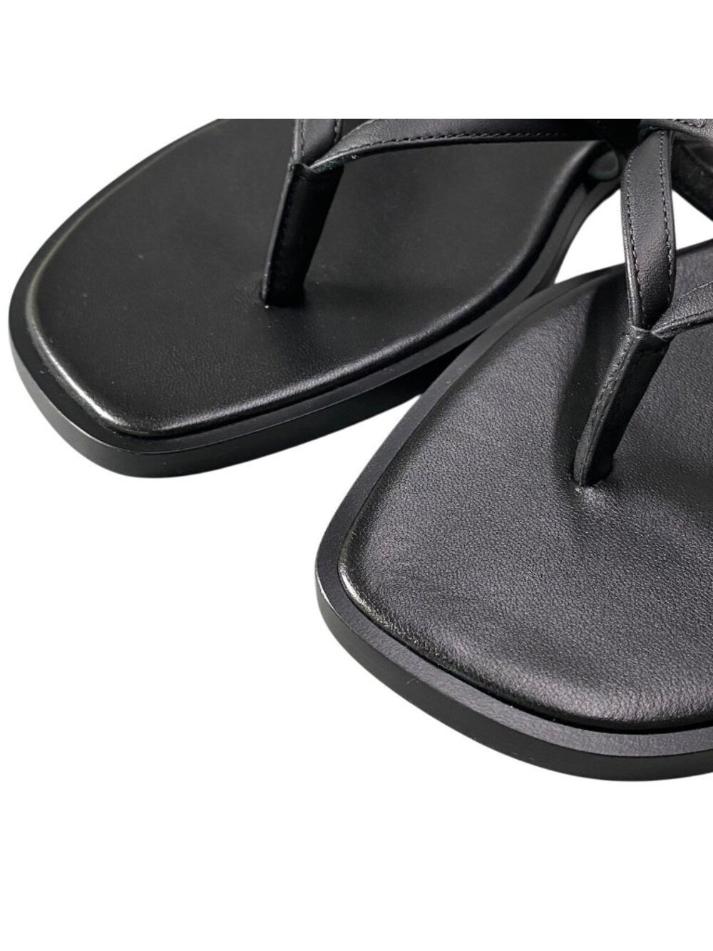 ★SOLD★ Hermes Miss Sandals Flat Shoes Cross Strap 37 Black Leather - Picture 6 of 11